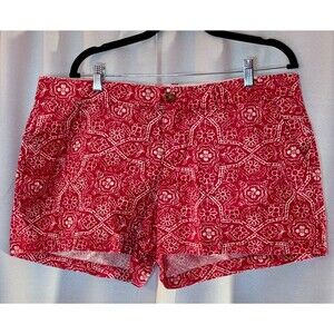 Woman's Old Navy Red and White Floral Board Beach Shorts Size 14